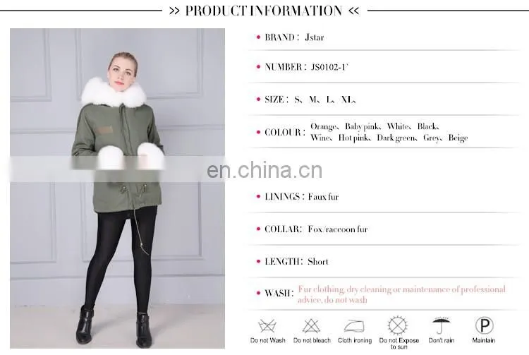 Wholesale good quality fur hooded jacket fashion fur trim coat sale