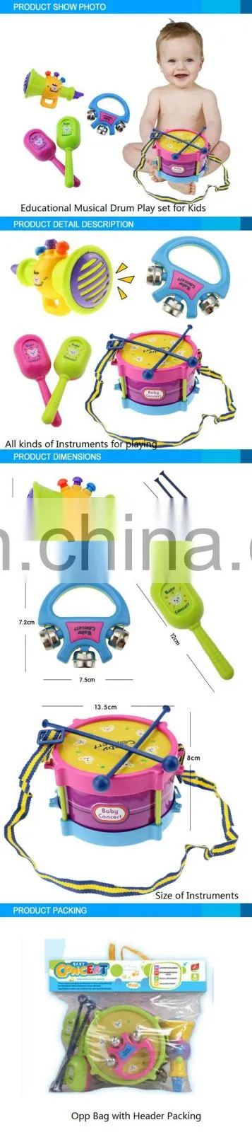 Meijin cheap series Educational Musical instrument Drum Play Set for kids