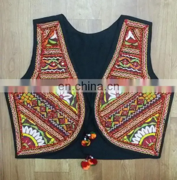 Gujarati Cotton Vintage embroidery ladies Vests-Waistcoats-jacket-Navratri Special jacket-Indian traditional embroidered jacket