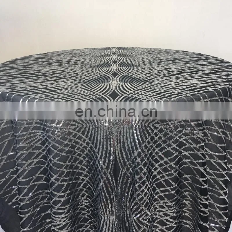 TC229A 80x80 square polyester sequin tablecloth factory