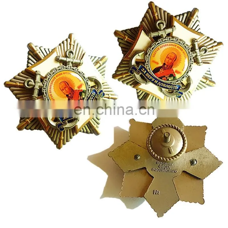 2017 popular custom star shape metal badge lapel