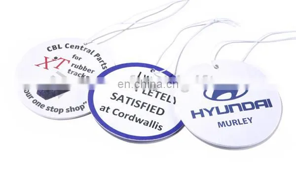 custom shape label printing paper hanging car air freshener