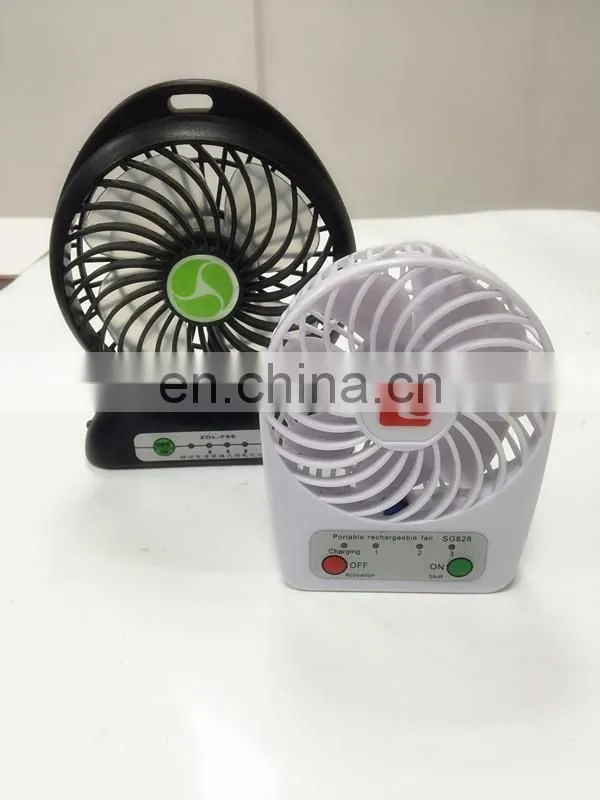 Mini electric fan with rechargeable battery