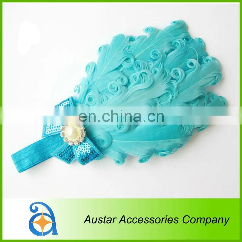 Wholesale Feather Headband hairband Baby Girls flowers headbands