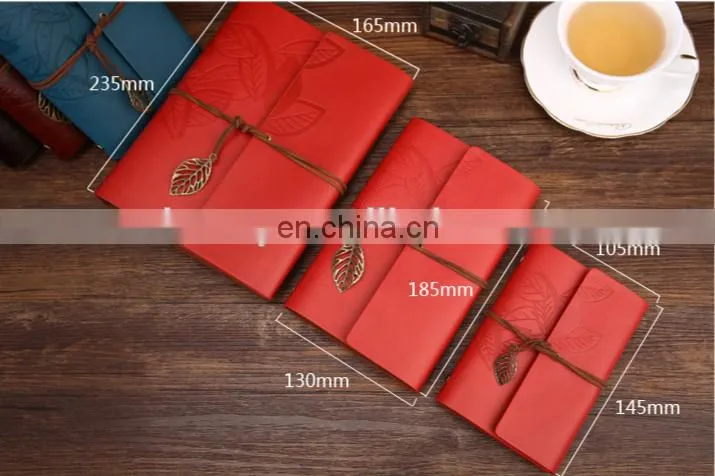 Vintage Leather Journal Notebook Classic Retro Ring Binder Diary Book