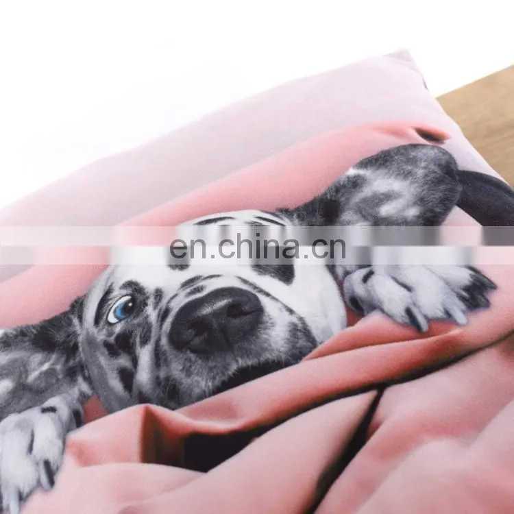 Velvet decorative pink dog print throw pillow indoor cushion for home decor