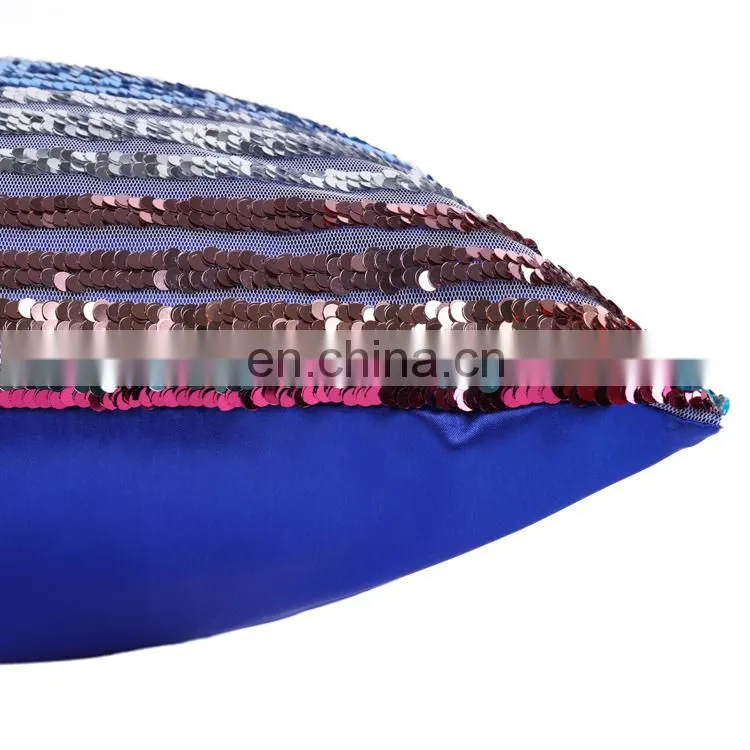 New design colorful stripe stripped pattern indoor sequin cushion/pillow/decorative cushion cover
