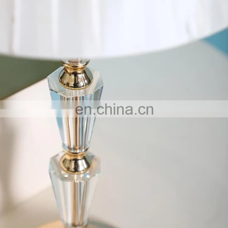 Creative design living room night lighting hotel bedside metal lamps with crystal decoration
