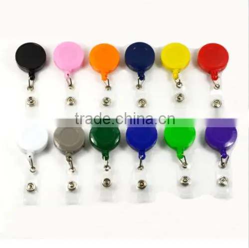 Plastic Retractable Pull Chain Reel ID Card Badge Holder Reel Recoil Belt Clip