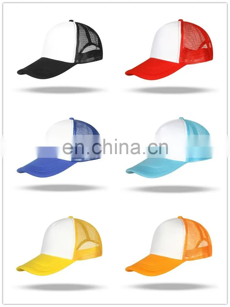 Promational Foam Blank Truck Cap Custom 6 Panel Trucker Mesh Embroidery Patch Trucker Hat Cap