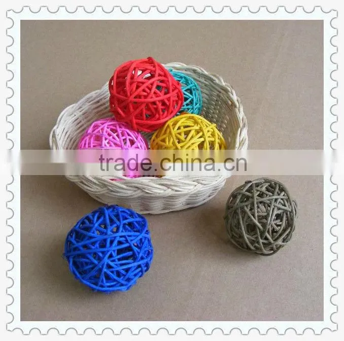 colorful natural rattan ball decorative light