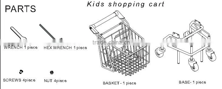 Excellent Quality Lostest Price Kids Folding Toy Shopping Cart& Trolley