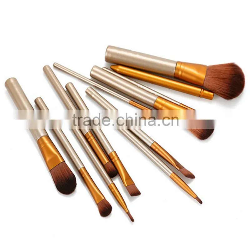 12pcsProfessional Makeup Brush set with Natural Hair,make up brush set with PU zipper bag