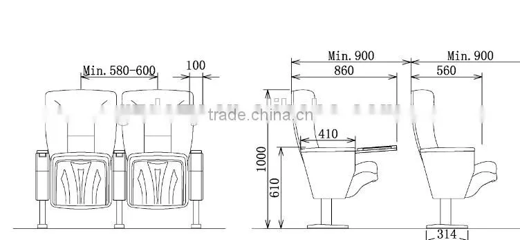 Elegant design auditorium chair, Cinema chair, Theater chair