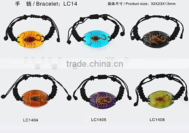 Latest hippie bracelet beads as promotion gifts with real insect
