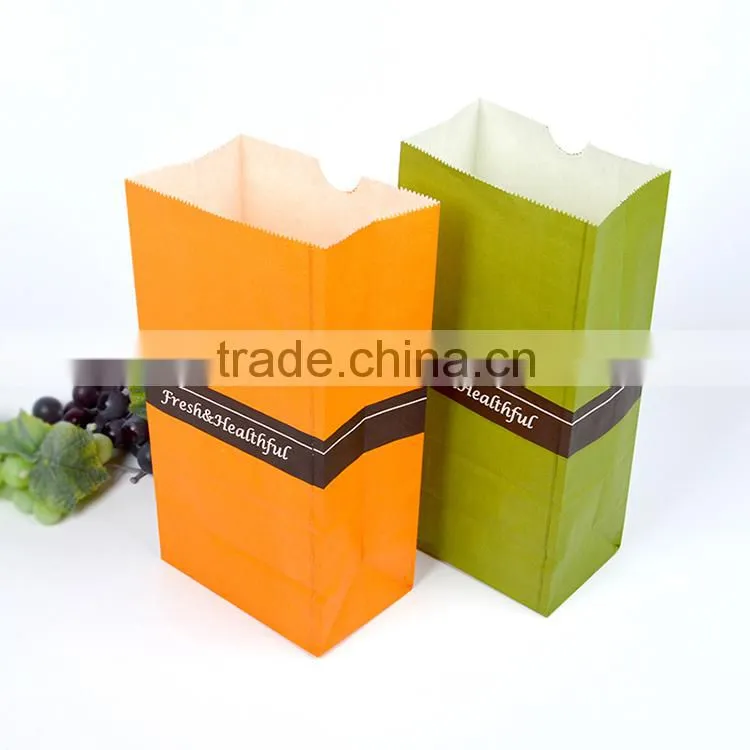 high quality disposable square bottom fast food french fries bread paper bag