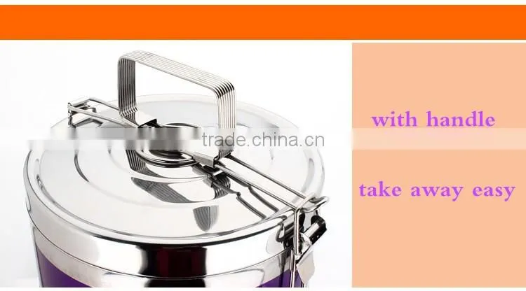 high quality custom lunch box tiffin carrier thermal lunch box with color sprayed process