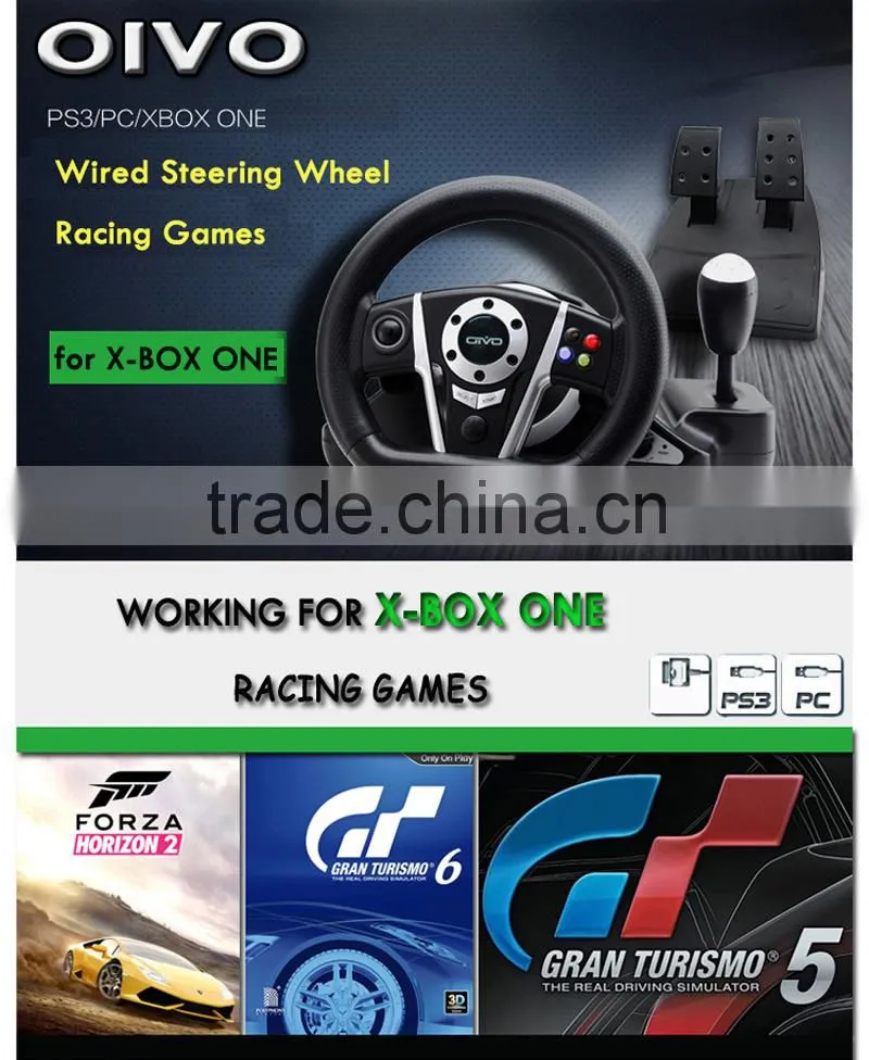 Factory Directly Video Games Accessories for xbox one / PS3 / PS2 / PC computer Racing Game USB Steering Wheel