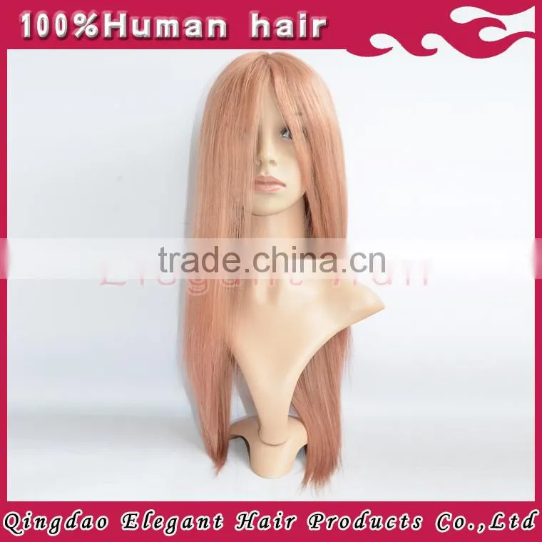 Natural straight freestyle parting red full lace wig for women 20inch long brazilian hair red wig