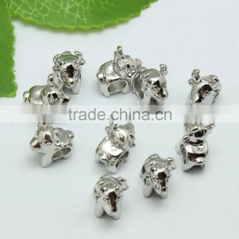 Wholesale 2015 New Style Cattle Shape DIY Anti-silver Creative Bracelets Accessories Metal Zinc Alloy Beads with Holes