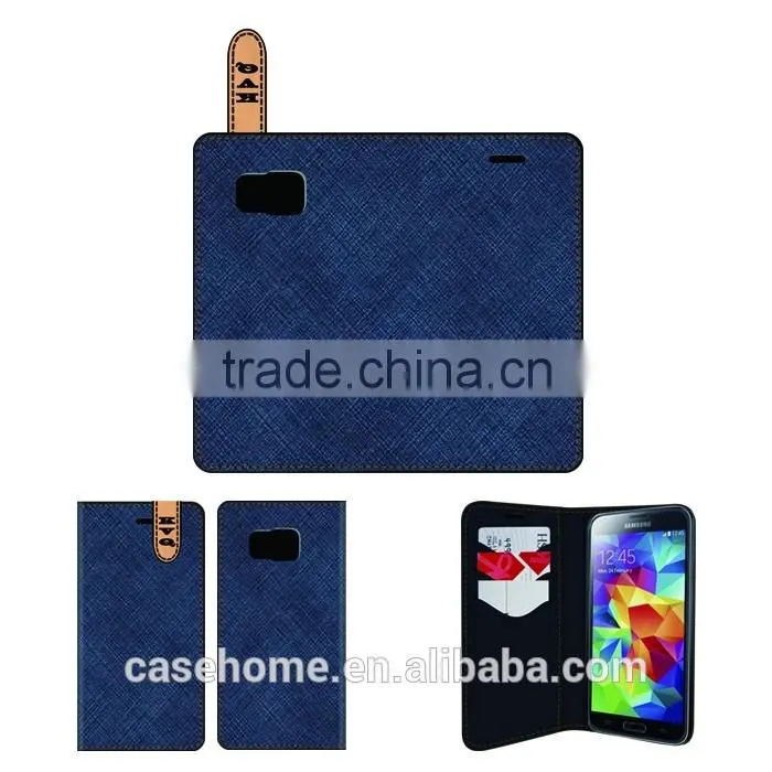 Crossing Pattern PU Leather Flip Phone Cover for Samsung Galaxy S6 Edge