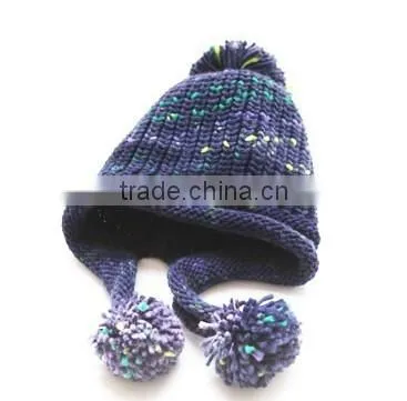 Wholesale custom pom pom knit crochet hat beanie hats
