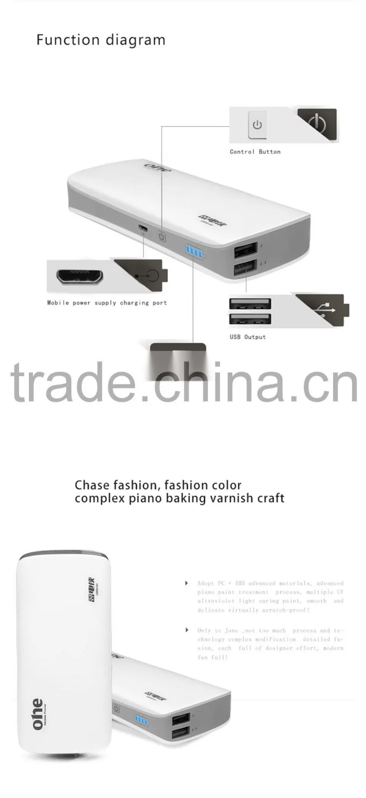 Universal 10000mah Backup External Battery Usb Power Bank Charger for Cell Phone 4s 5s