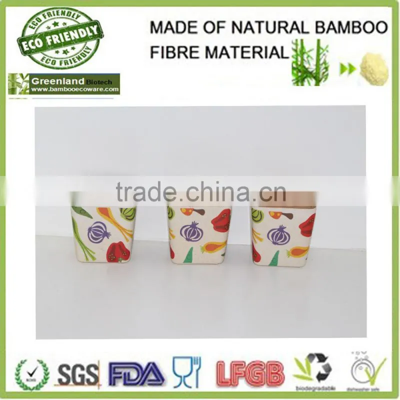 beautiful flower prints square canister,bamboo fiber storage