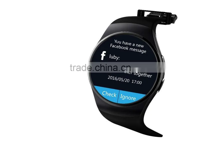 2016 High Quality Wholesale KW18 Smart Watch , Round Screen Smart Watch KW18 with Heart Rate Monitor