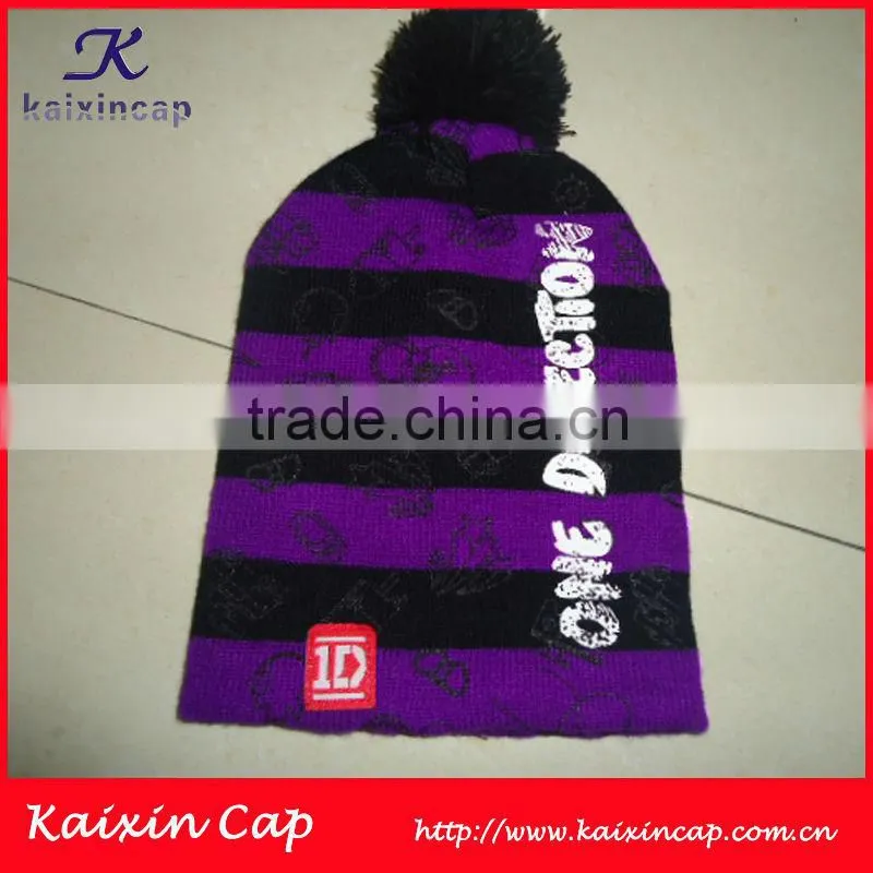 kid Beanie hat 100% acryl mix colour knit cap