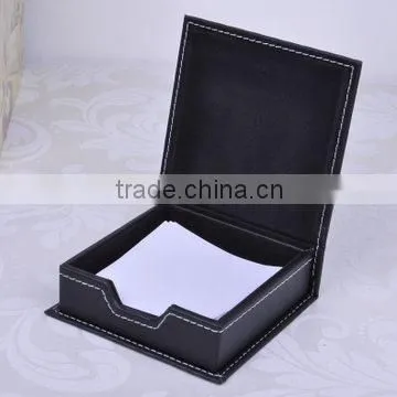Top Grade Straight Stitching Leather Desktop Memo Pad Holder
