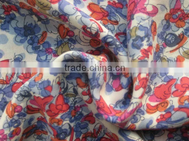 100 rayon printed fabric