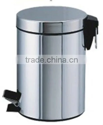 round flameproof stainless steel pedal dustbin