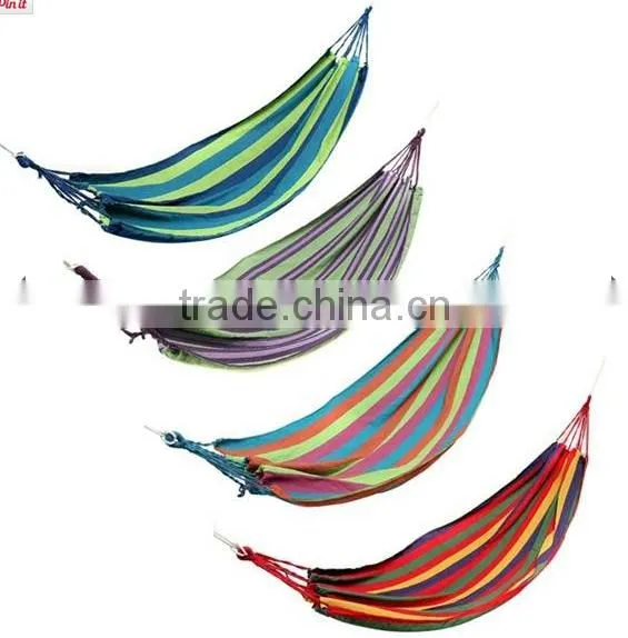 Stripe Canvas Hammock Swing Bed For Camping Hiking Travel Outdoor With Carry Bag