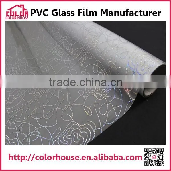 film roll adhesive glass flower decoration laser sticker