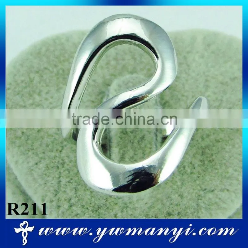 Simple design fashionable unique plating silver ring R211