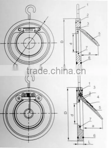 CV-LY-012single disc stainless steel wafer type dn80 CFS check valve