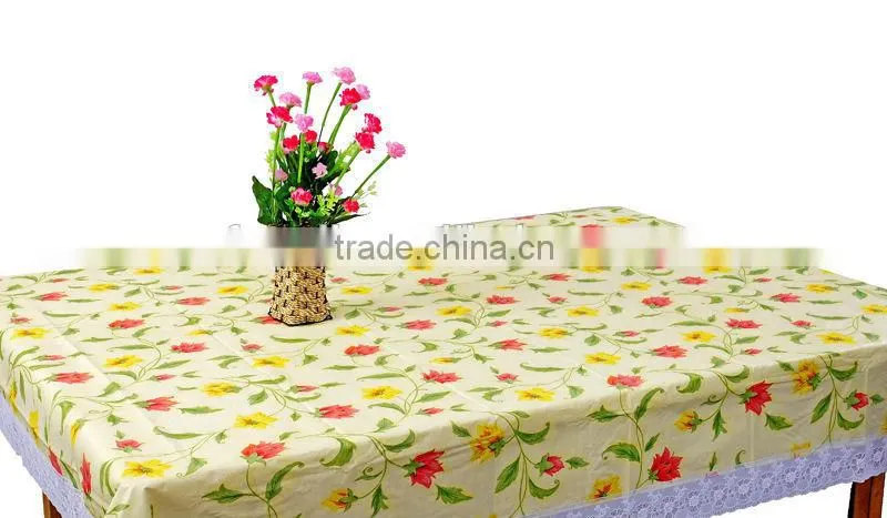 PVC/PEVA lace tablecloth with waterproof & oilproof