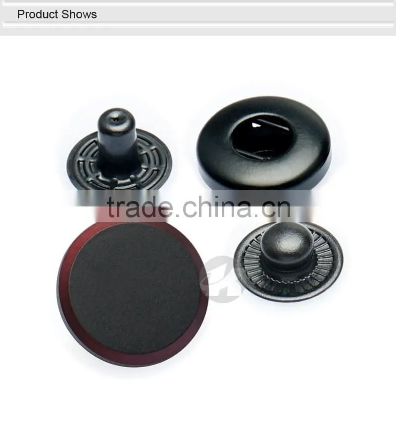 Black Flat And Red Rim Custom Metal Snap Button
