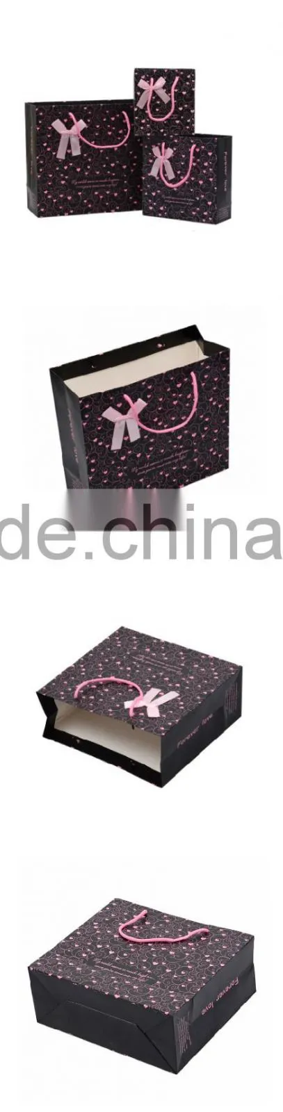 Custom printed kraft luxury paper shopping bag with handle