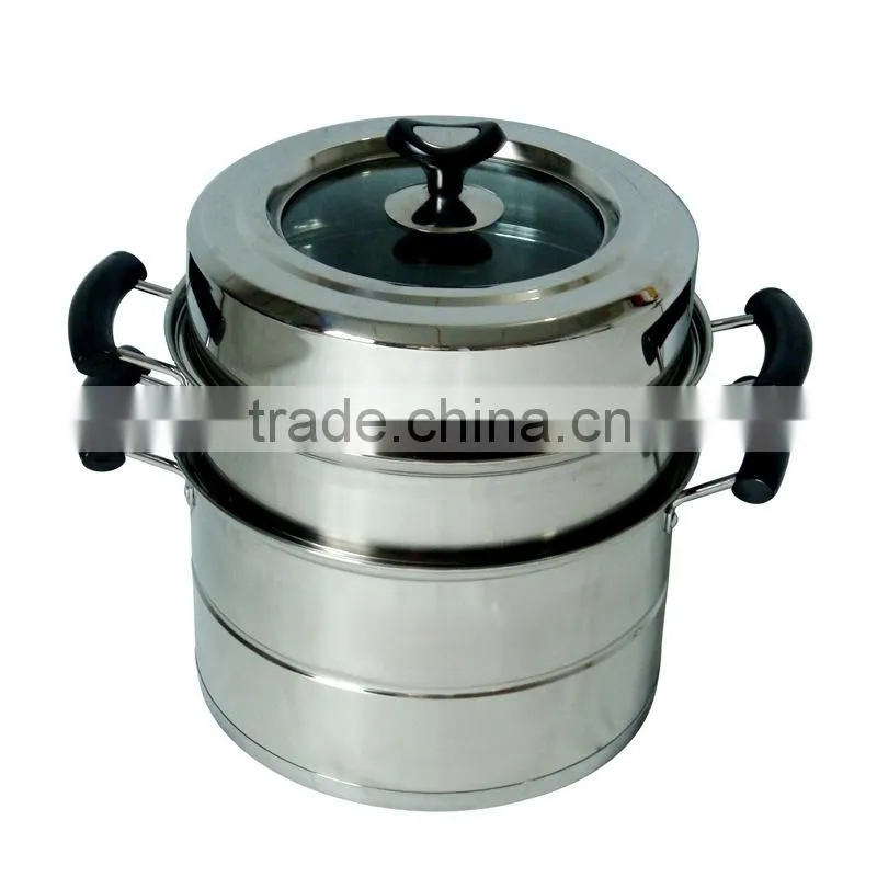 multi-layer stainless steel dim sum steamer cooking pot with glass lid as seen on tv