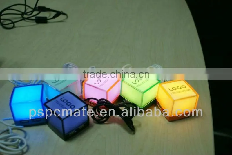 sugar usb hub coloful cube usb hub with led lighting up