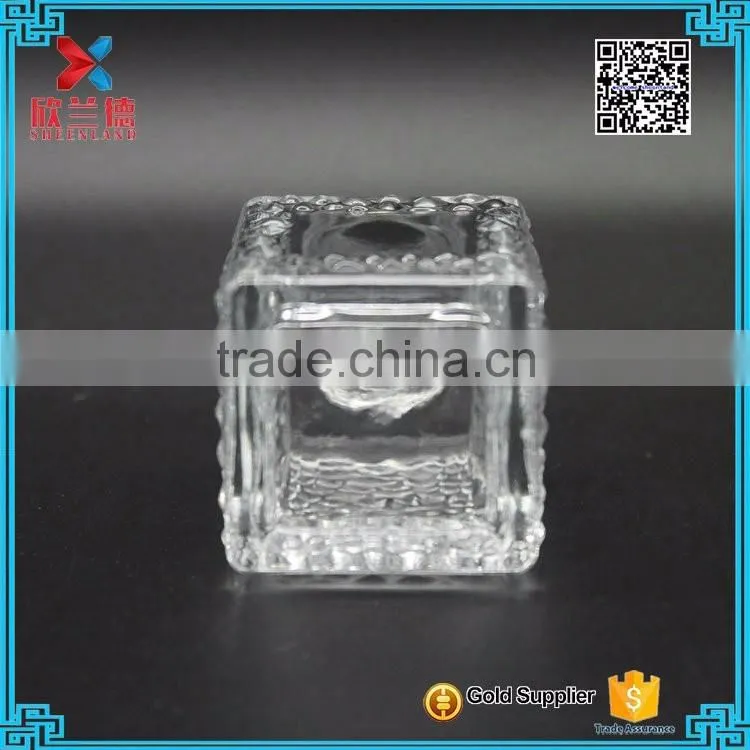 wholesale embossed square empty aroma reed diffuser glass bottle 45ml