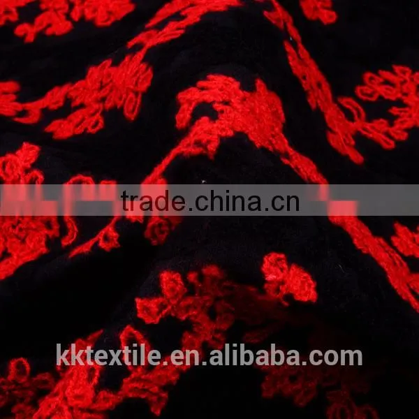 New item 100% polyester knitting wool wave pattern fabric for dress