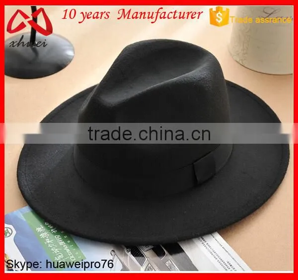 100% Australian wool felt floppy fedora hats, wide brim fedora hats winter cowboy style hat