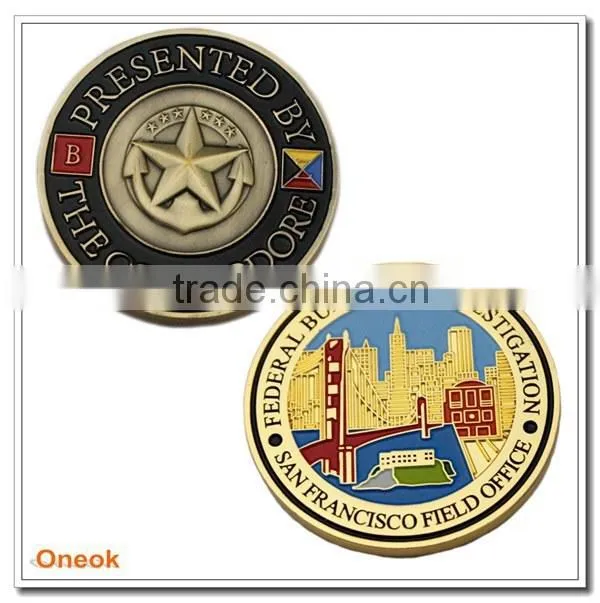 Cheap Enameled Antique Souvenir Metal Coin