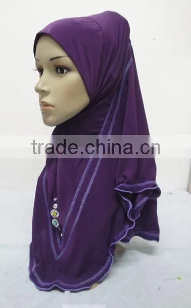 H266 new style one piece hijab with crystals