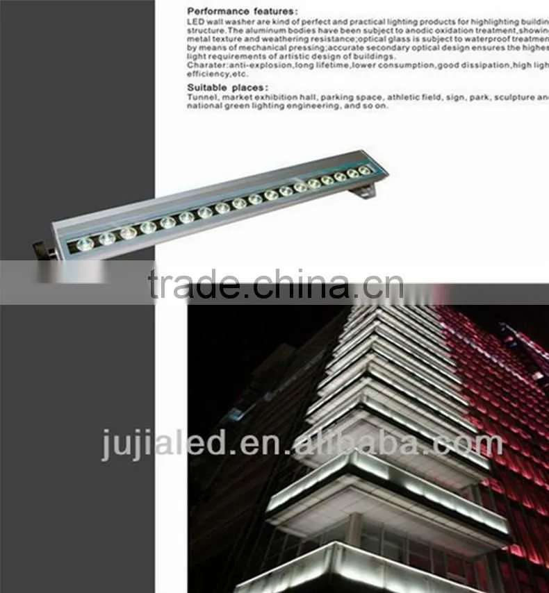 Good price!!!DMX512 RGB IP65 CE and ul listed 72*1W 72W linear led wall washer