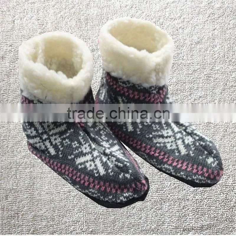 New Ladies Girls Knitted Lined Anti Slip/Skid Indoor Ankle Boot Slipper Socks non slip ankle socks