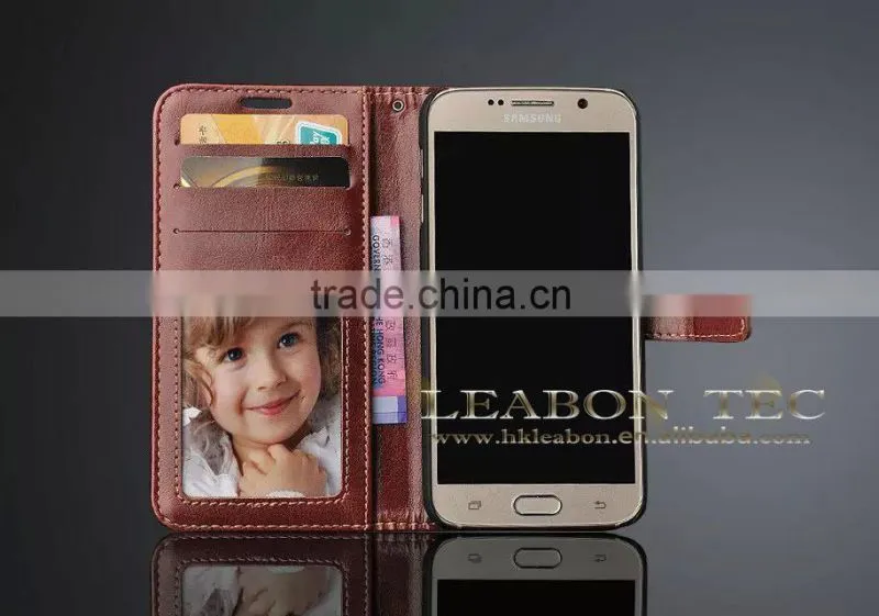Shenzhen Factory Hot Selling Customs Genuine Leather Cheap Mobile Phone Case for Samsung Galaxy S6 Phone